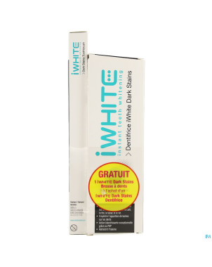Iwhite dark stains dentifrice + brosse dents grat.