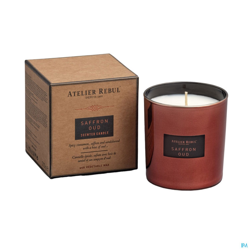 Atelier rebul bougie parfumee saffron oud 210g