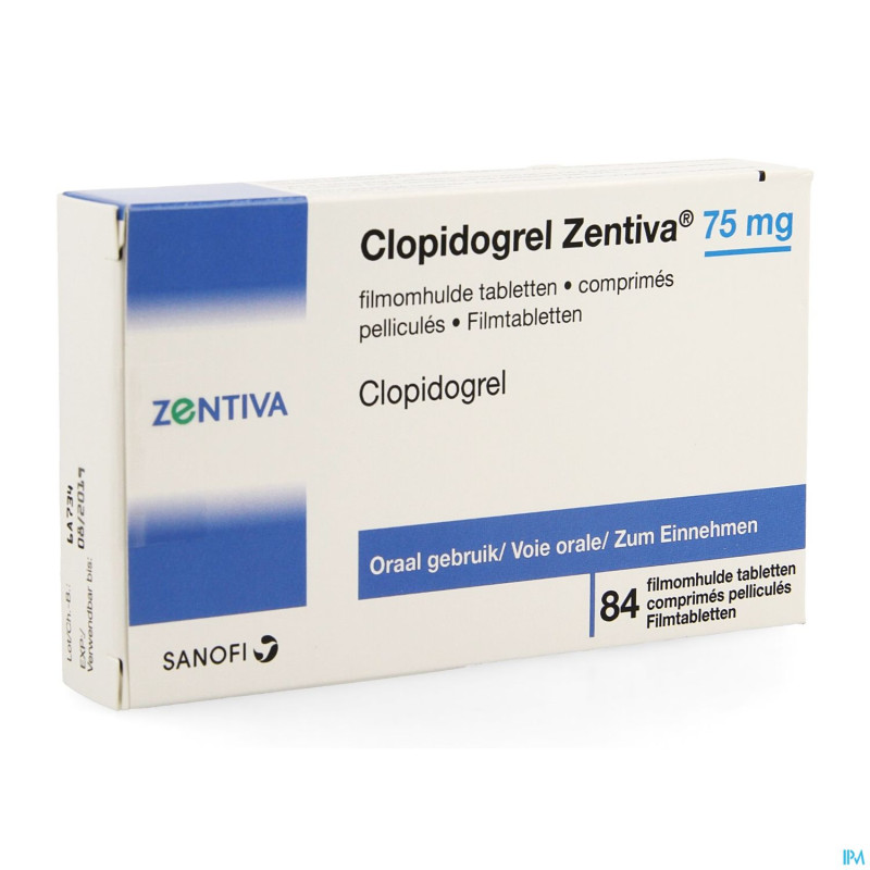 Clopidogrel zentiva 75mg comp pell  84 pip