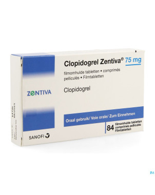Clopidogrel zentiva 75mg comp pell  84 pip
