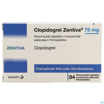Clopidogrel zentiva 75mg comp pell  84 pip