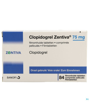 Clopidogrel zentiva 75mg comp pell  84 pip