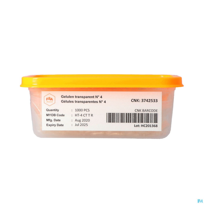 Gelules transp. 4 1000 magis