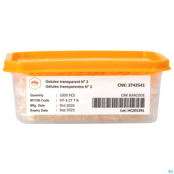Gelules transp. 3 1000 magis