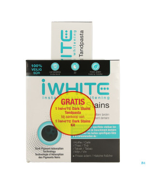 Iwhite dark stains kit + dentifrice 75ml   gratuit