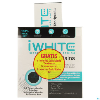 Iwhite dark stains kit + dentifrice 75ml   gratuit