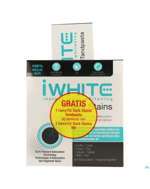 Iwhite dark stains kit + dentifrice 75ml   gratuit