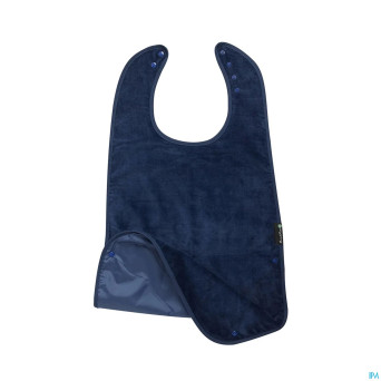 Grand bavoir eponge l bleu fonce