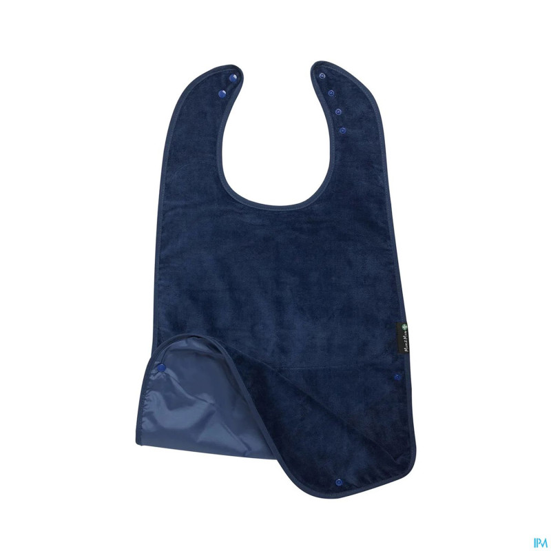 Grand bavoir eponge l bleu fonce