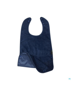 Grand bavoir eponge l bleu fonce