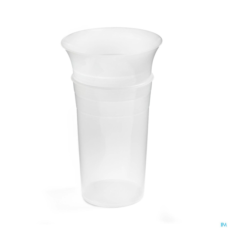 Gobelet dysphagie 200ml blanc-transparent adhome