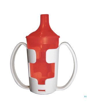 Gobelet+porte-gobelet+2 becs 250ml rouge adhome