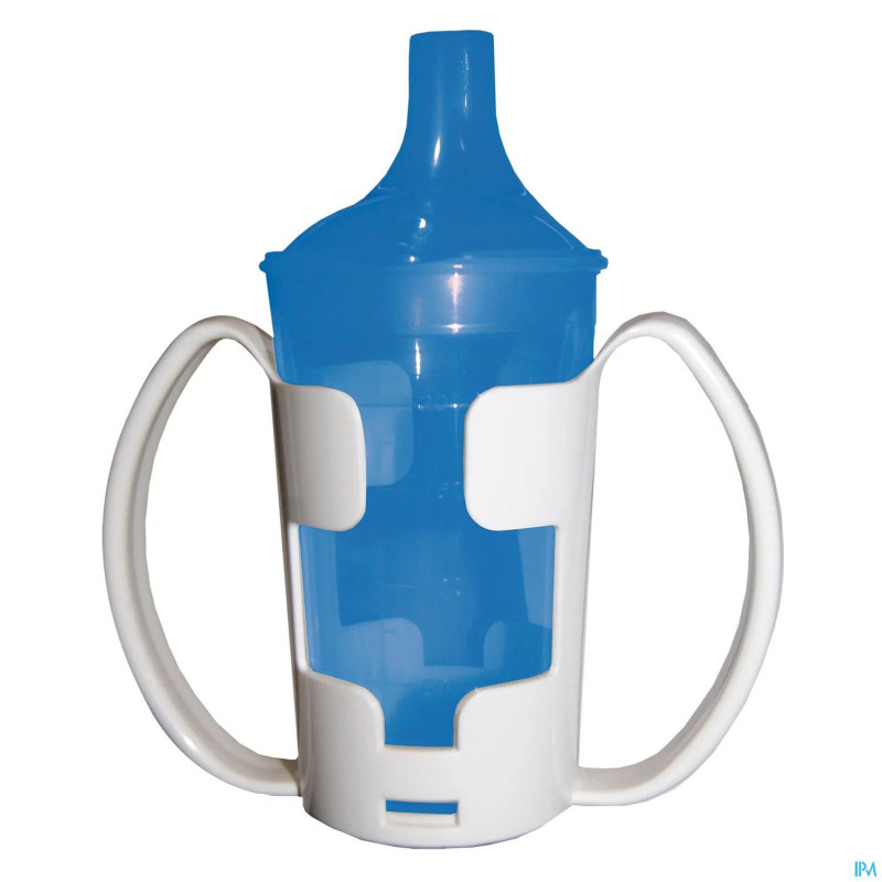 Gobelet+porte-gobelet+2 becs 250ml bleu adhome