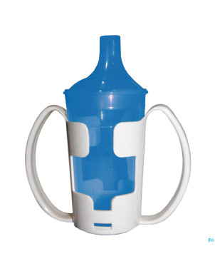 Gobelet+porte-gobelet+2 becs 250ml bleu adhome