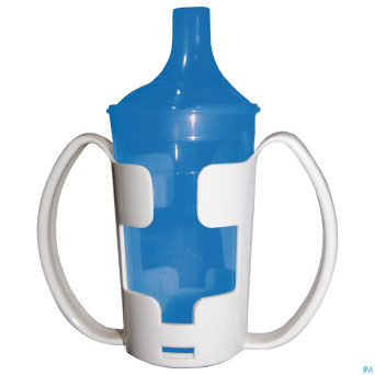 Gobelet+porte-gobelet+2 becs 250ml bleu adhome