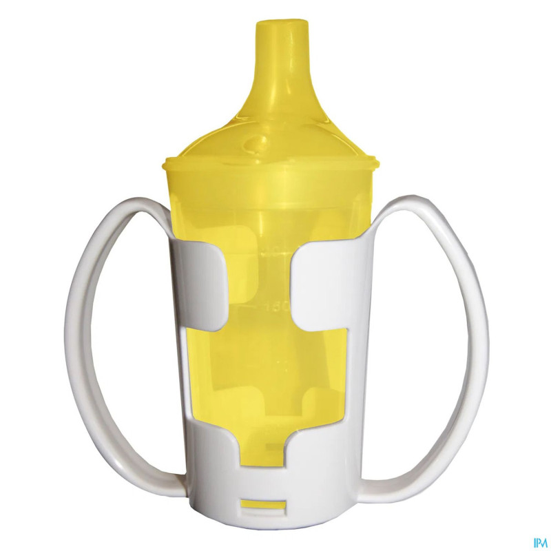 Gobelet+porte-gobelet+2 becs 250ml jaune adhome