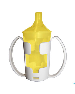Gobelet+porte-gobelet+2 becs 250ml jaune adhome