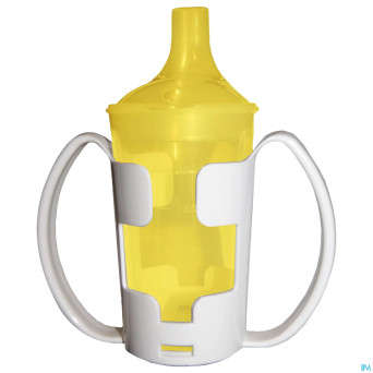 Gobelet+porte-gobelet+2 becs 250ml jaune adhome