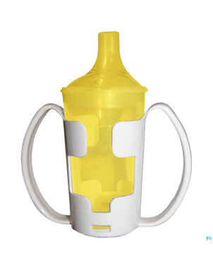 Gobelet+porte-gobelet+2 becs 250ml jaune adhome