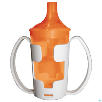 Gobelet+porte-gobelet+2 becs 250ml orange adhome
