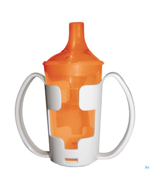 Gobelet+porte-gobelet+2 becs 250ml orange adhome