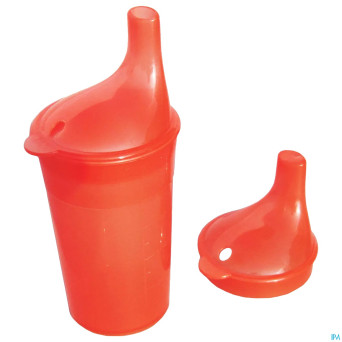 Gobelet set 2 becs long 250ml rouge adhome
