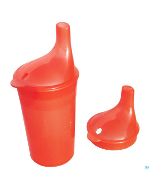 Gobelet set 2 becs long 250ml rouge adhome