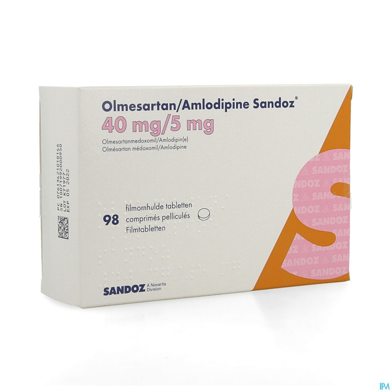 Olmesartan amlodipine sandoz 40/ 5mg comp pell  98