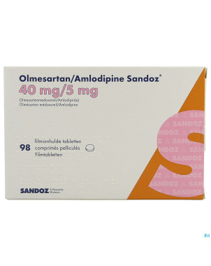 Olmesartan amlodipine sandoz 40/ 5mg comp pell  98