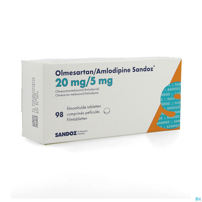 Olmesartan amlodipine sandoz 20/ 5mg comp pell  98