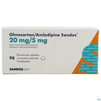 Olmesartan amlodipine sandoz 20/ 5mg comp pell  98
