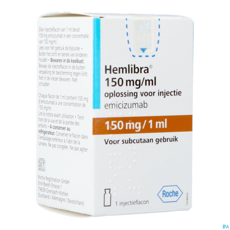 Hemlibra 150mg/1,0ml sol inj fl inj 1 +cnk 4125928