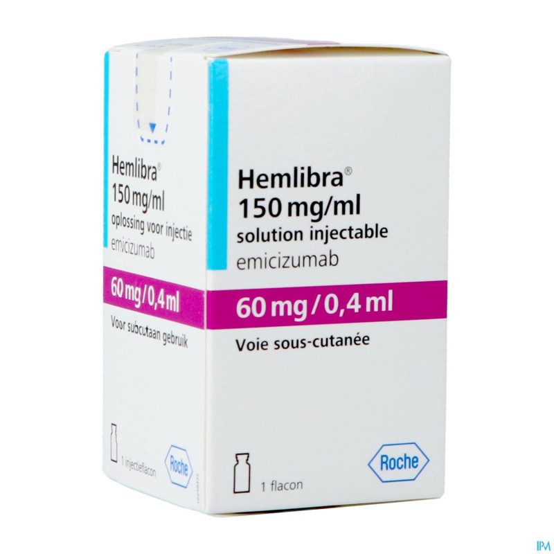 Hemlibra  60mg/0,4ml sol inj fl inj 1 +cnk 4125928
