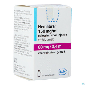 Hemlibra  60mg/0,4ml sol inj fl inj 1 +cnk 4125928