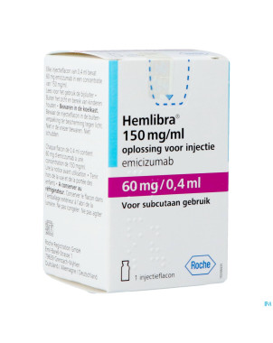 Hemlibra  60mg/0,4ml sol inj fl inj 1 +cnk 4125928