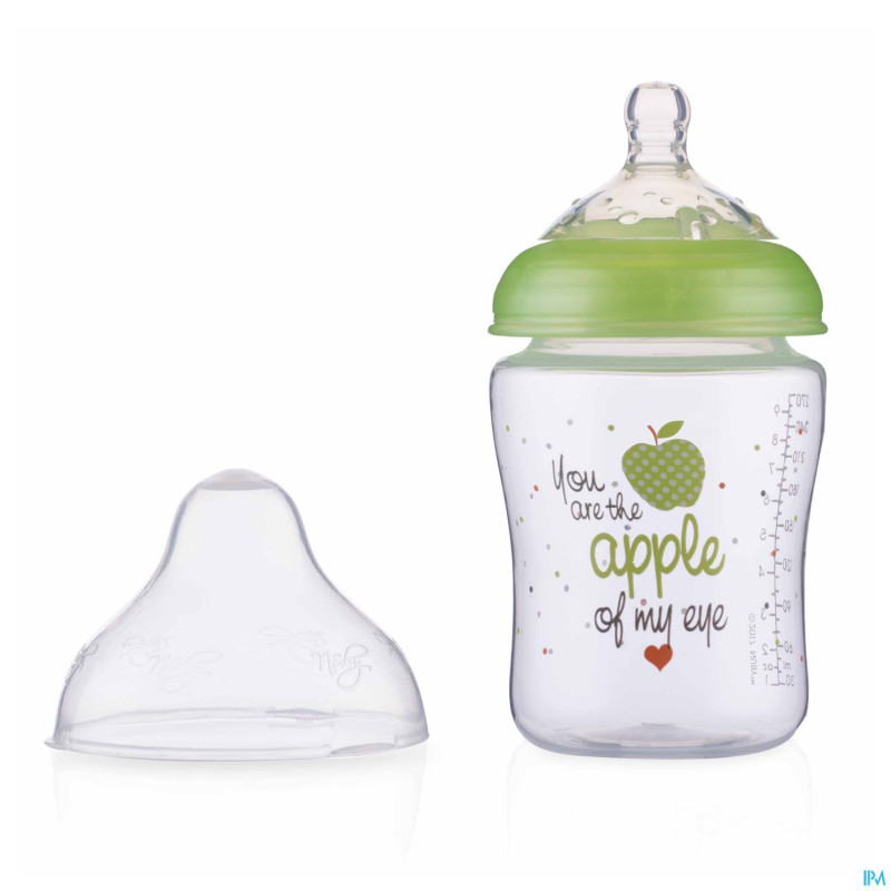 Nuby little moments biberon vert  270ml 0m+