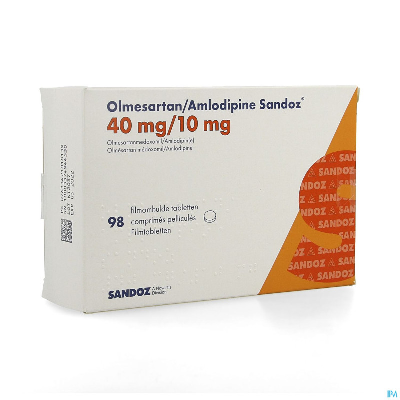 Olmesartan amlodipine sandoz 40/10mg comp pell  98
