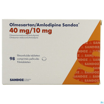 Olmesartan amlodipine sandoz 40/10mg comp pell  98
