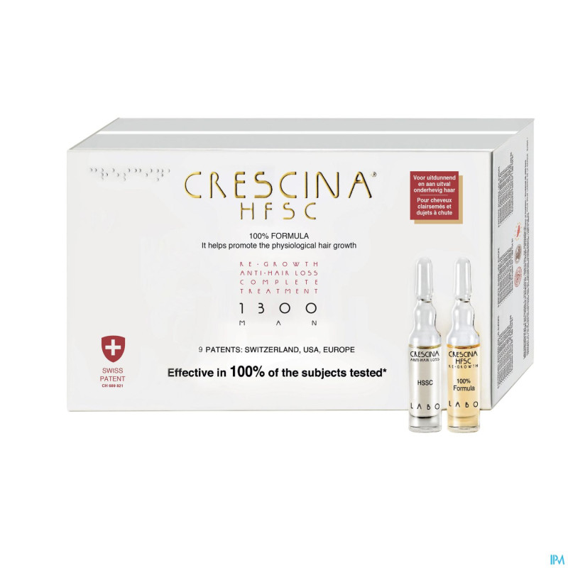 Crescina hfsc 100% 1300 homme traitement complet