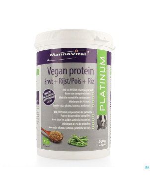 Mannavital vegan protein pois + riz    500g