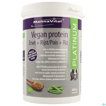 Mannavital vegan protein pois + riz    500g