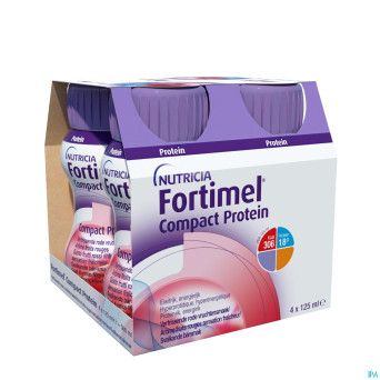 Fortimel compact protein fraich. fr.rouge 4x125ml
