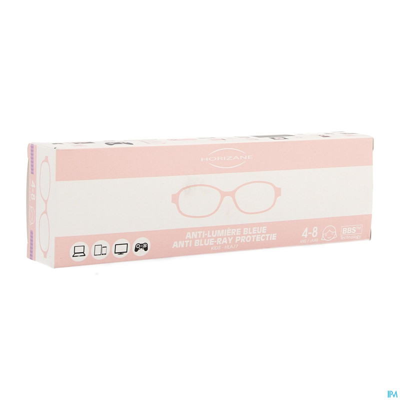 Optique lunettes a/lumiere bleu 4-8a rose horizane