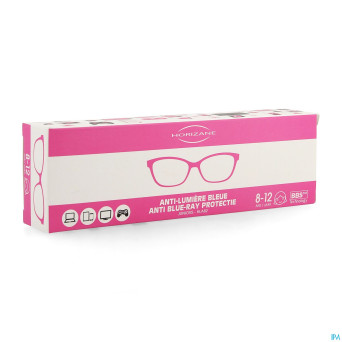 Optique lunette a/lumiere bleu 8-12a rose horizane