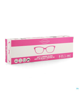 Optique lunette a/lumiere bleu 8-12a rose horizane