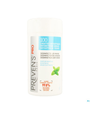 Preven's a/septiques lingettes menthe    100