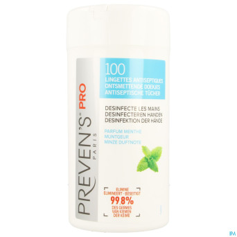 Preven's a/septiques lingettes menthe    100