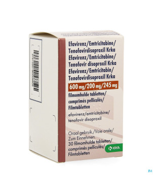Efavirenz emtricit.tenof.ovird.krka comp 30 flacon