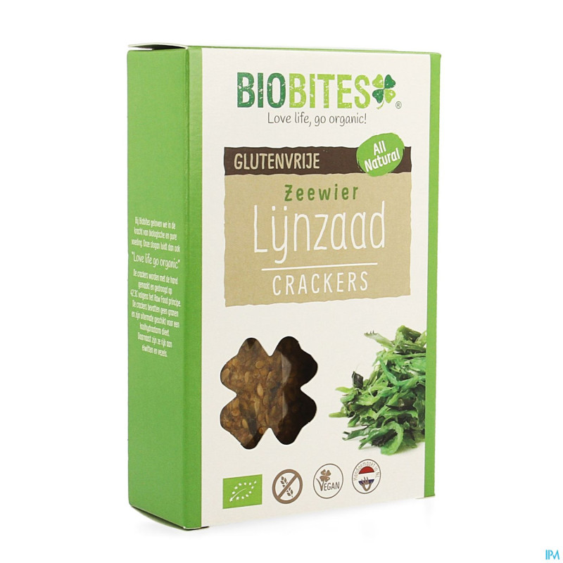 Biobites cracker graine lin algues bio 65g revogan