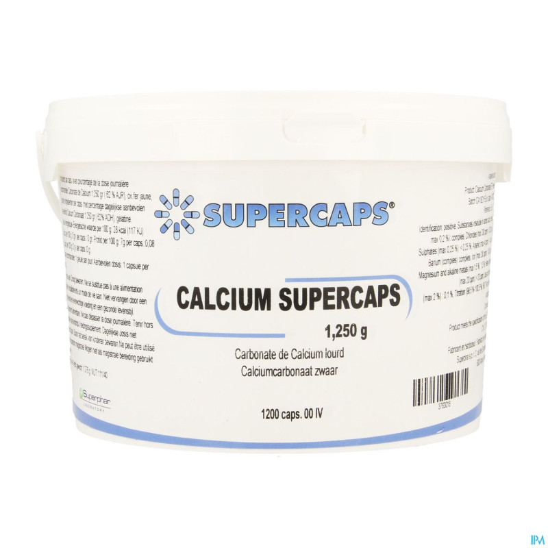 Calcium carb. supercaps caps 1200x1250mg ivoire